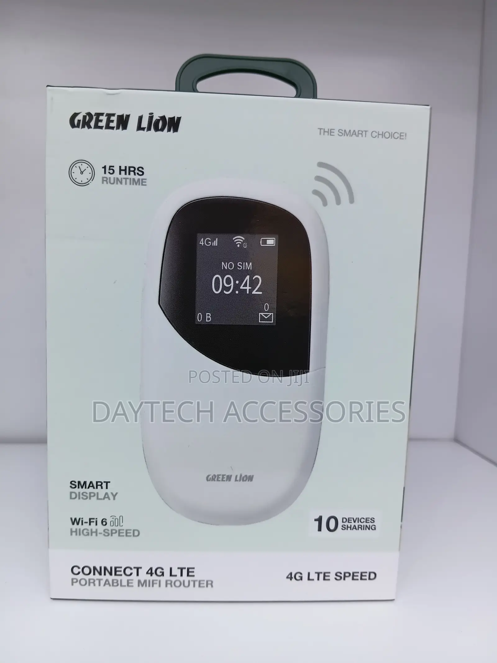 The Green Lion Connect 4G LTE Portable MiFi Router in White