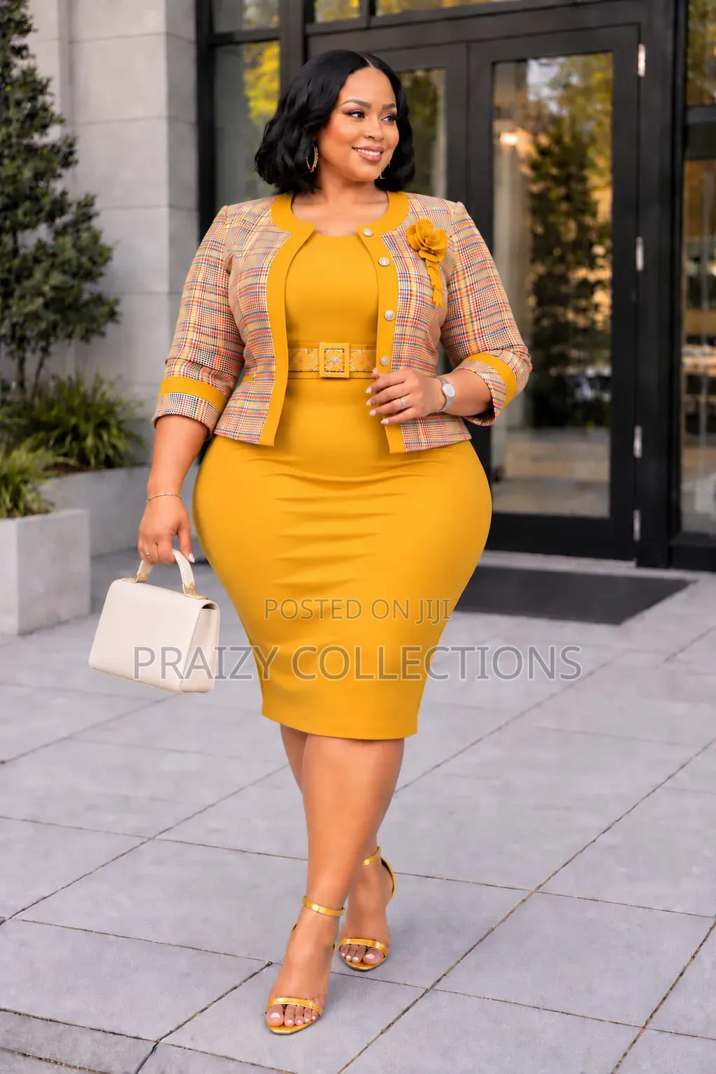 Elegant 2-Pieces Trim Coat +Dress Set