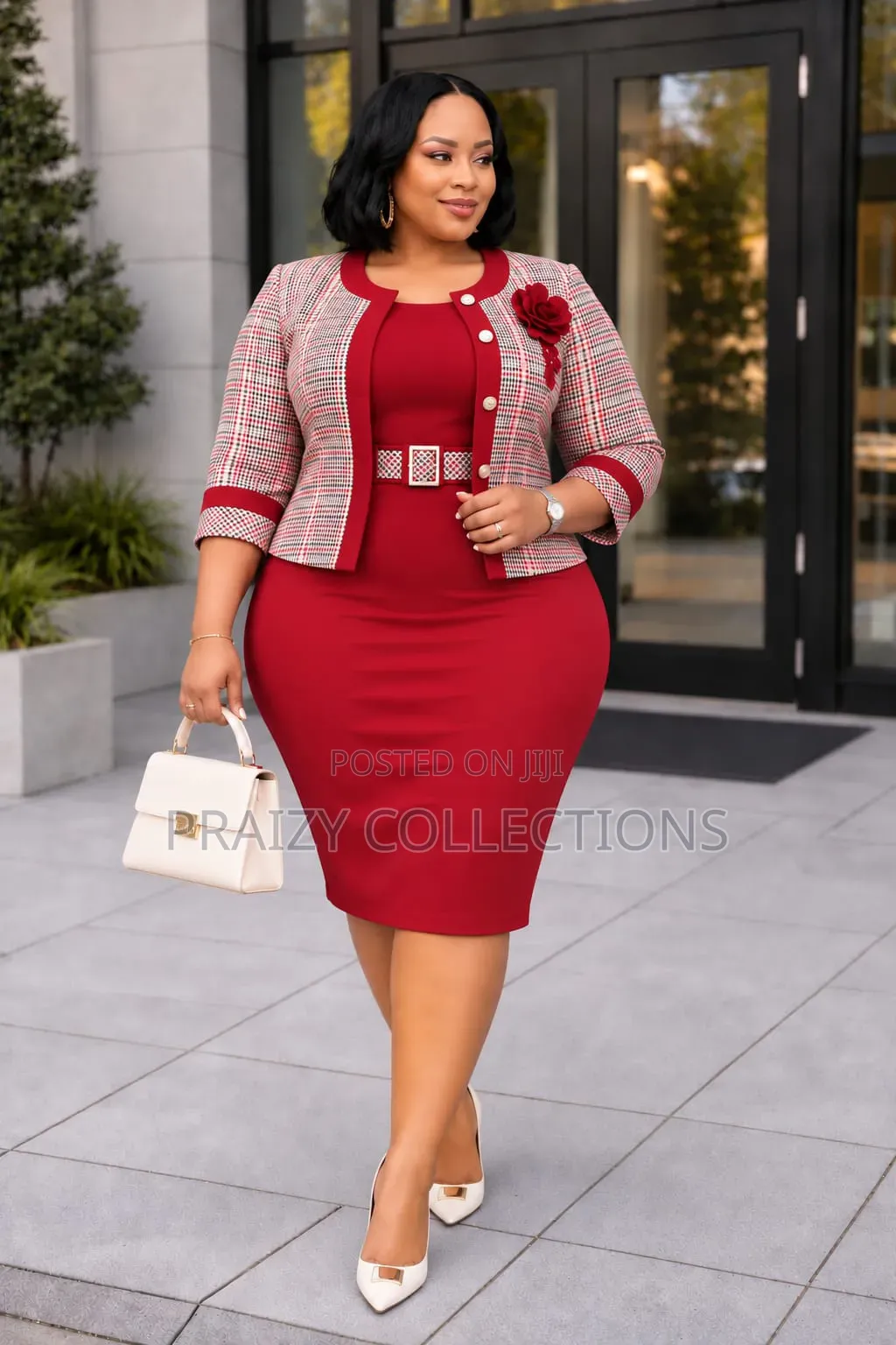 Elegant 2-Pieces Trim Coat +Dress Set
