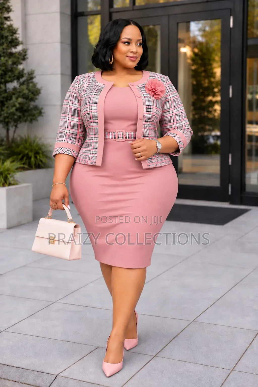 Elegant 2-Pieces Trim Coat +Dress Set