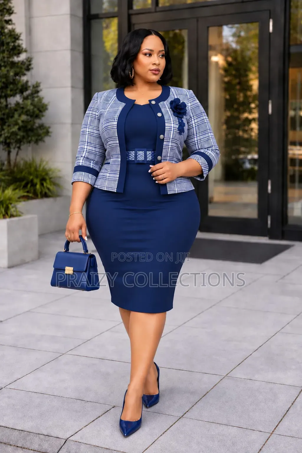 Elegant 2-Pieces Trim Coat +Dress Set