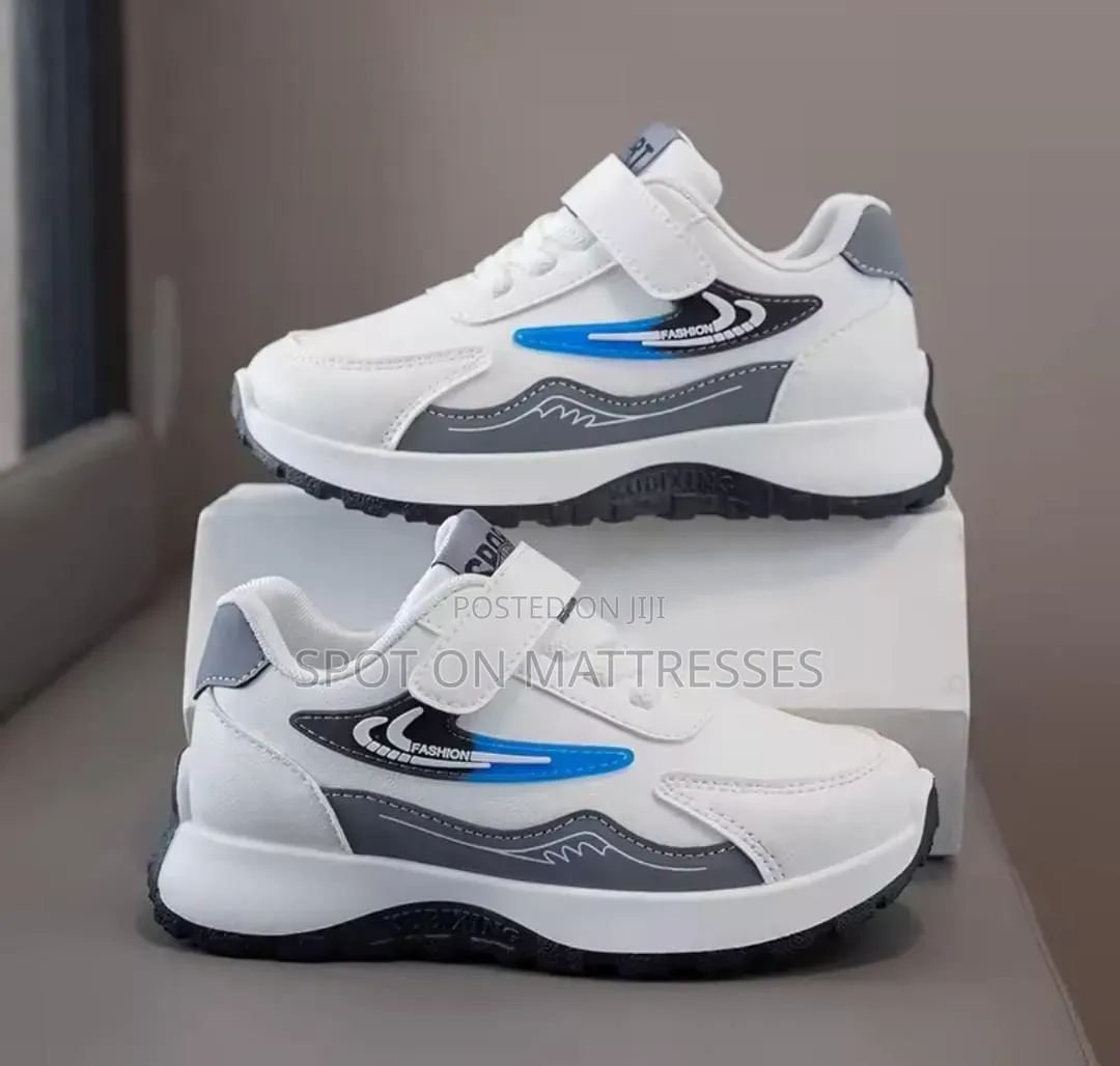 Boys' Classic Sneakers. Black/White/Blue. Sizes 26-37.