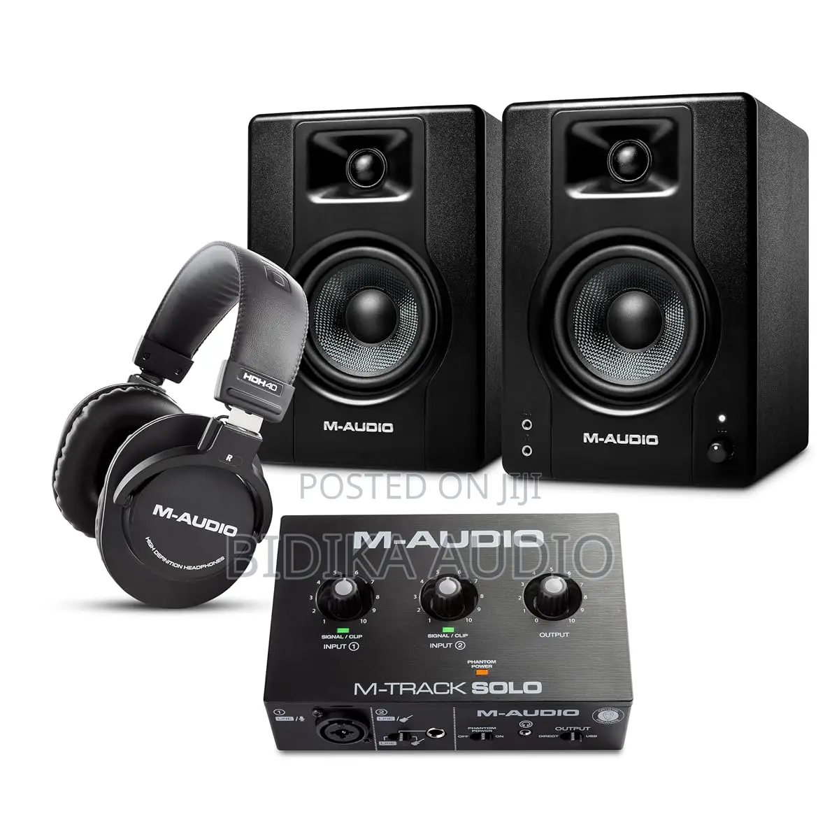 M-Audio BX4 Pair Studio Monitors Bundle With Single XLR Audio Interfac