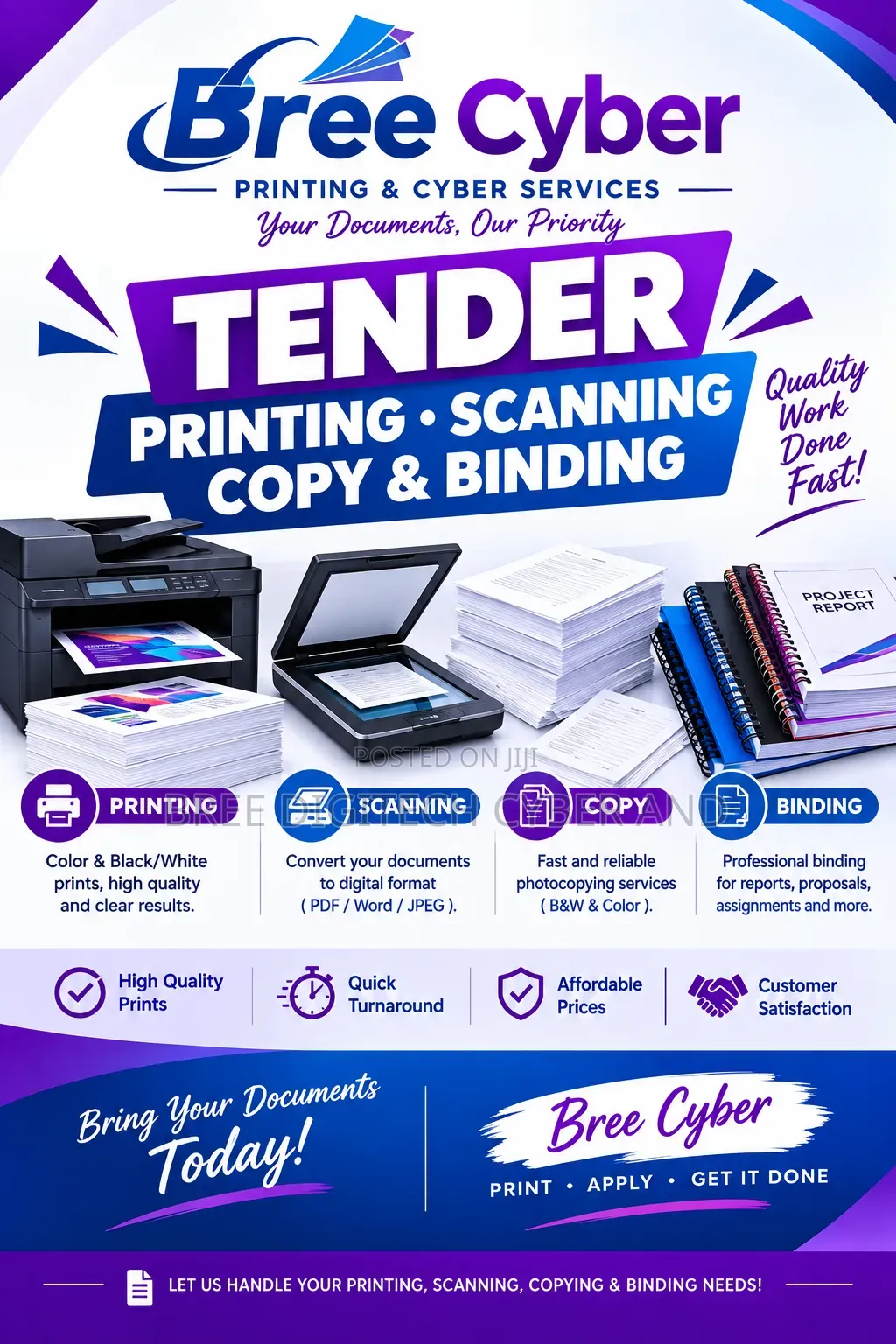 Tender Printing Copies Binding Scanning