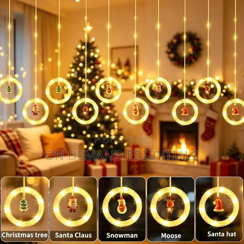 Christmas LED Lights With Santa,snowman Reindeer Christmas Tree