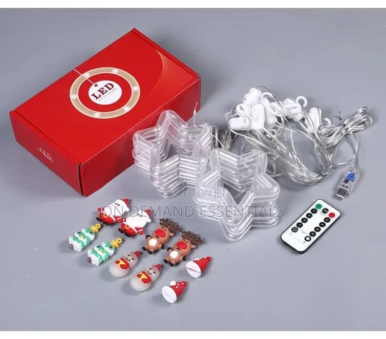 Christmas LED Lights With Santa,snowman Reindeer Christmas Tree