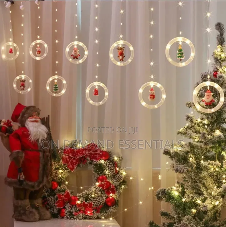 Christmas LED Lights With Santa,snowman Reindeer Christmas Tree