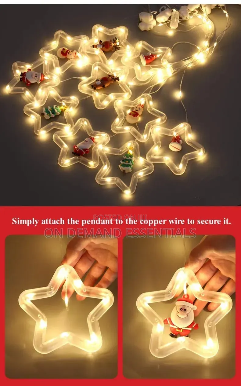 Christmas LED Lights With Santa,snowman Reindeer Christmas Tree