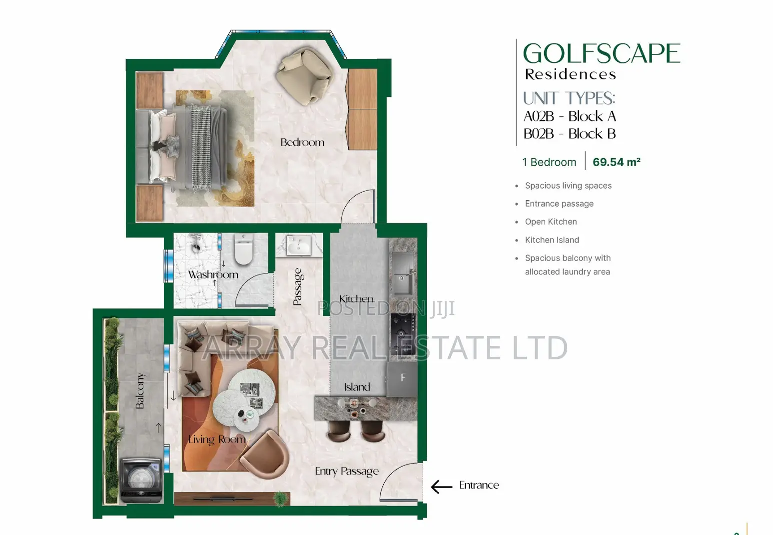 1bdrm Apartment in Golfscape Residence, Hurlingham for sale
