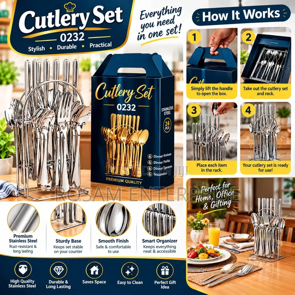24PC Cutlery Set Silver