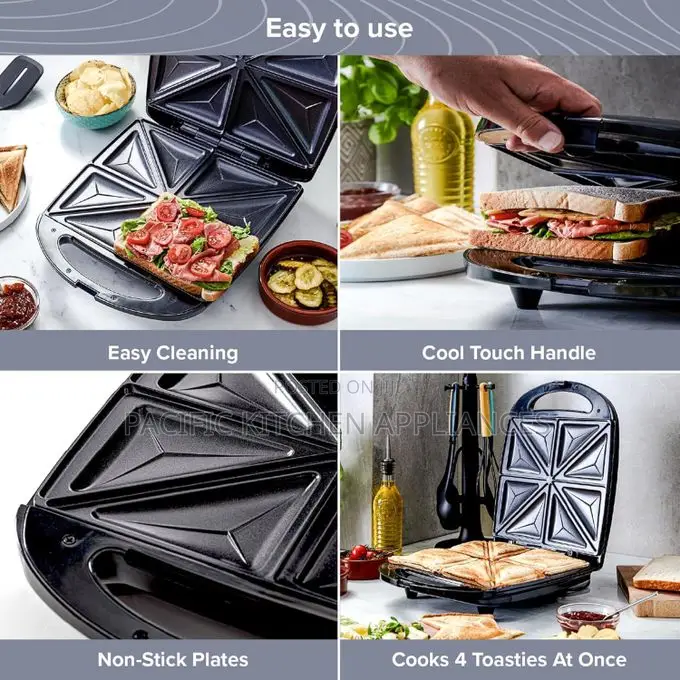 Sokany Stainless Steel (Black& Silver)4 Slice Sandwich Maker