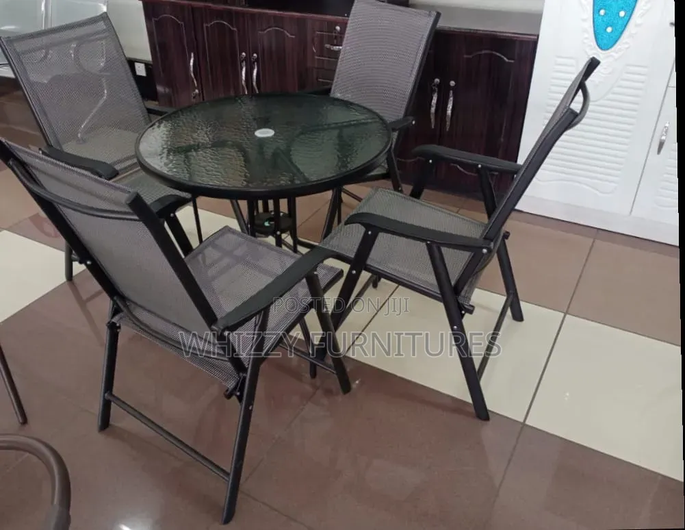 Outdoor Set With Foldable Chairs