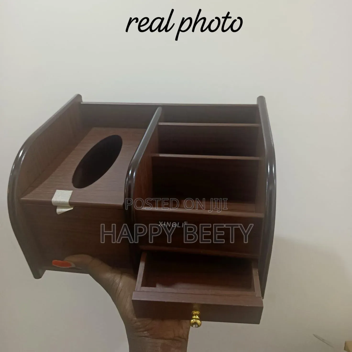 Multifunctional Desk Organizer With Inbuilt Tissue Box Compartment