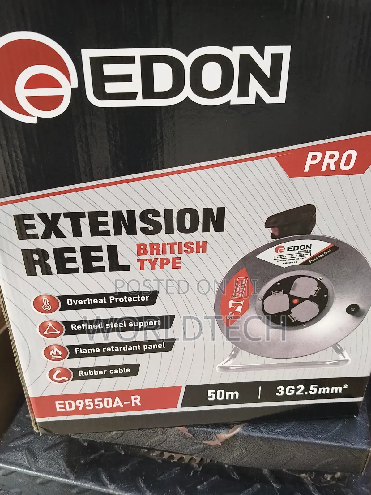 Edon 50m Electric Extension Cord/50m 2.5mm Extension Reel