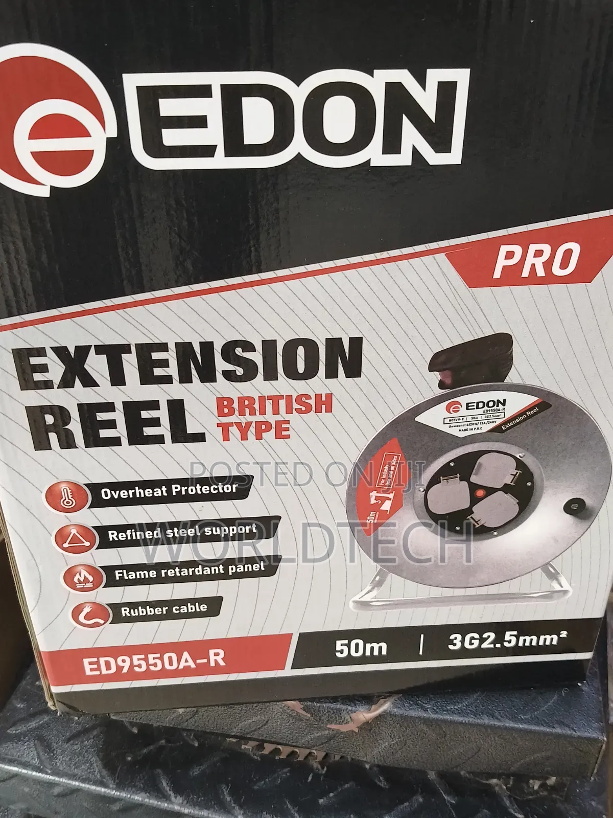Edon 50m Electric Extension Cord/50m 2.5mm Extension Reel