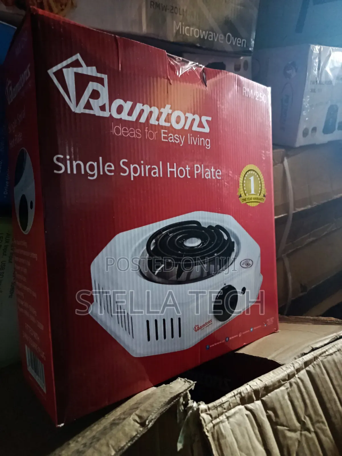 Ramtons RM/250 - Single Spiral Plate Cooker - Silver (1YR WRTY)
