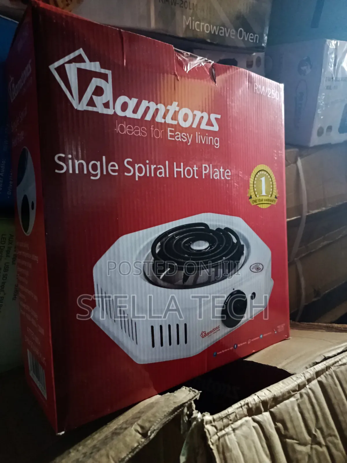 Ramtons RM/250 - Single Spiral Plate Cooker - Silver (1YR WRTY)