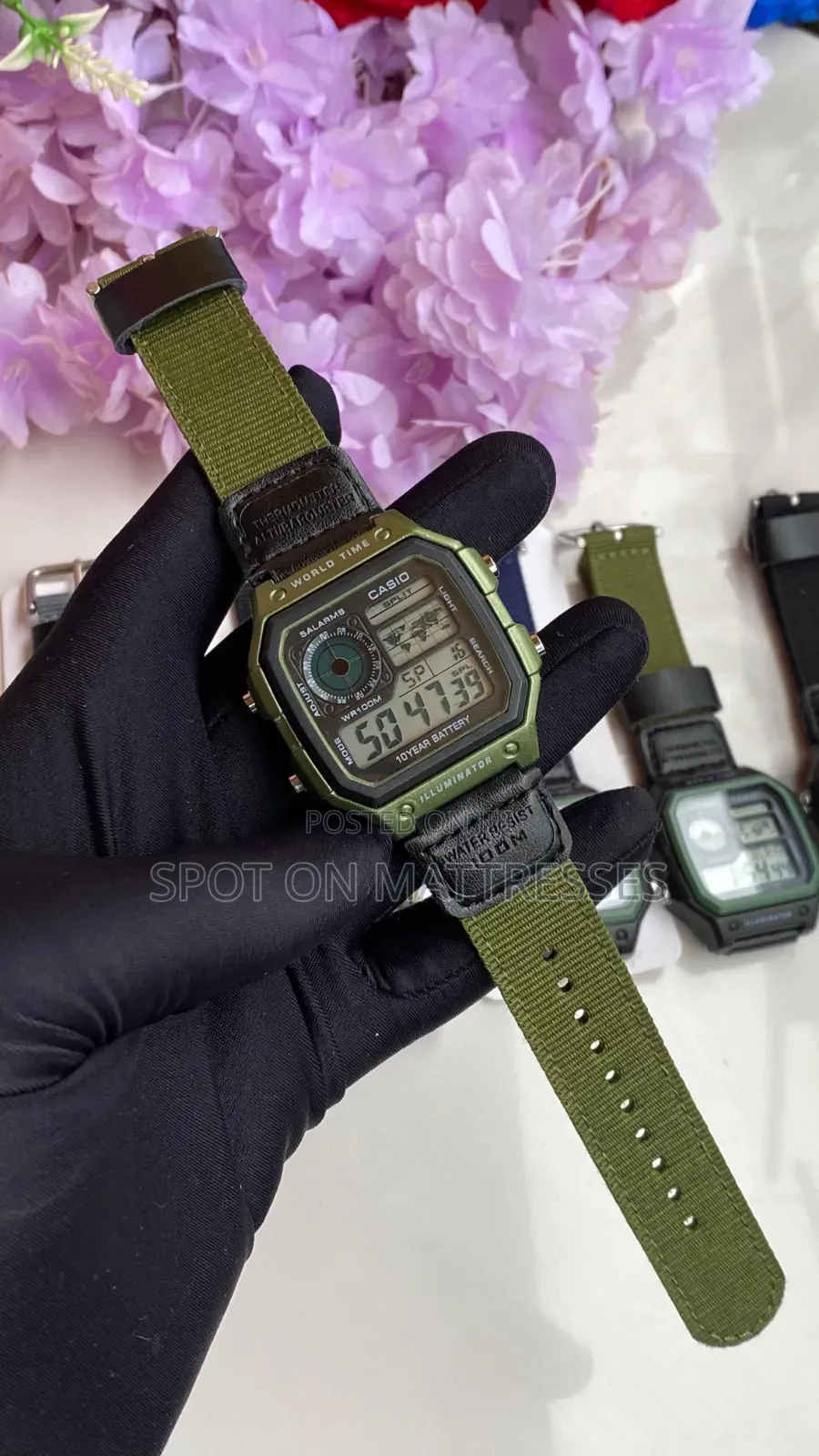 Casio Worldtime Watch. Army Green/Navy Blue/Black/Grey.