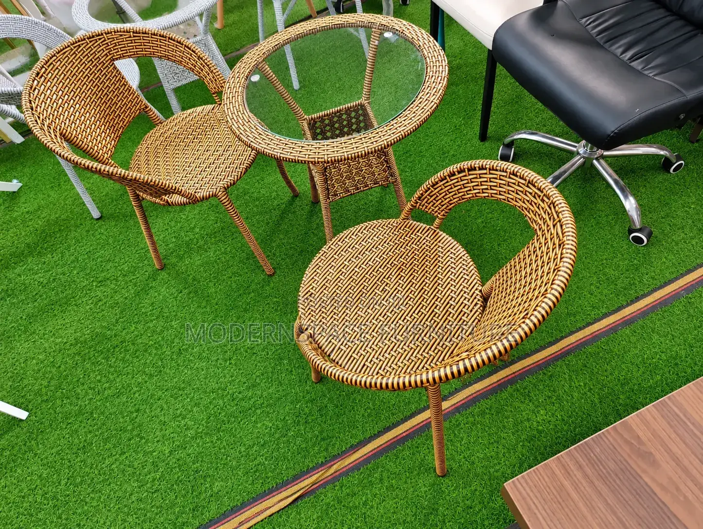 Rattan Outdoor Chairs & Glass Table Set Jiji Title: