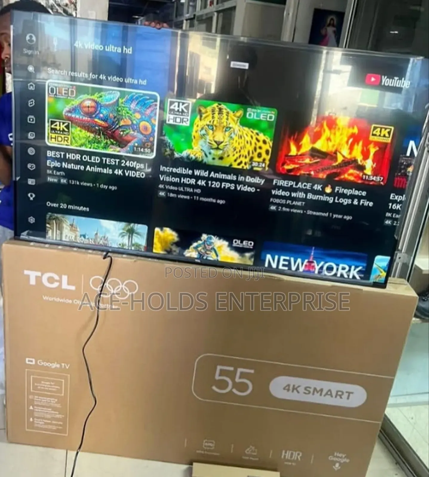 TCL 55-Inch Direct LED Display - 4K UHD (3840 × 2160) - Google Powered