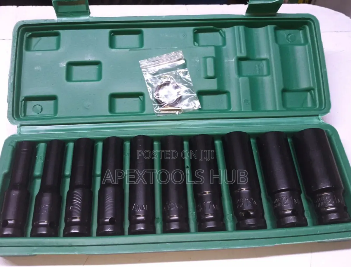 10-Piece 1/2" Drive Deep Impact Socket Set (10mm - 24mm)
