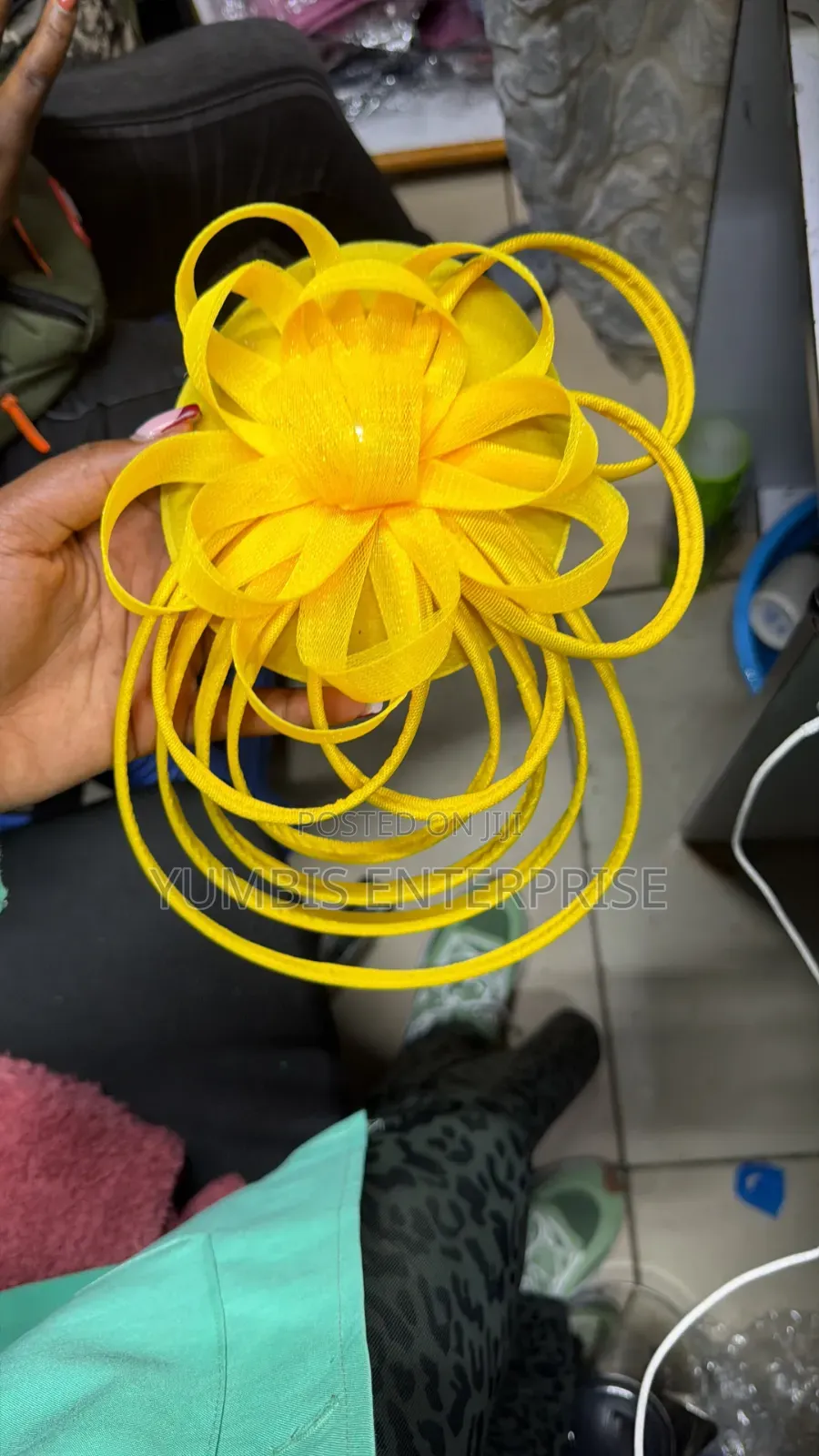 Mustard Yellow Big Fascinators 