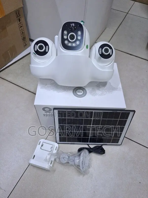V380 WiFiTriple Lens Smart Solar Camera PTZ Outdoor CCTV &Remote Acces