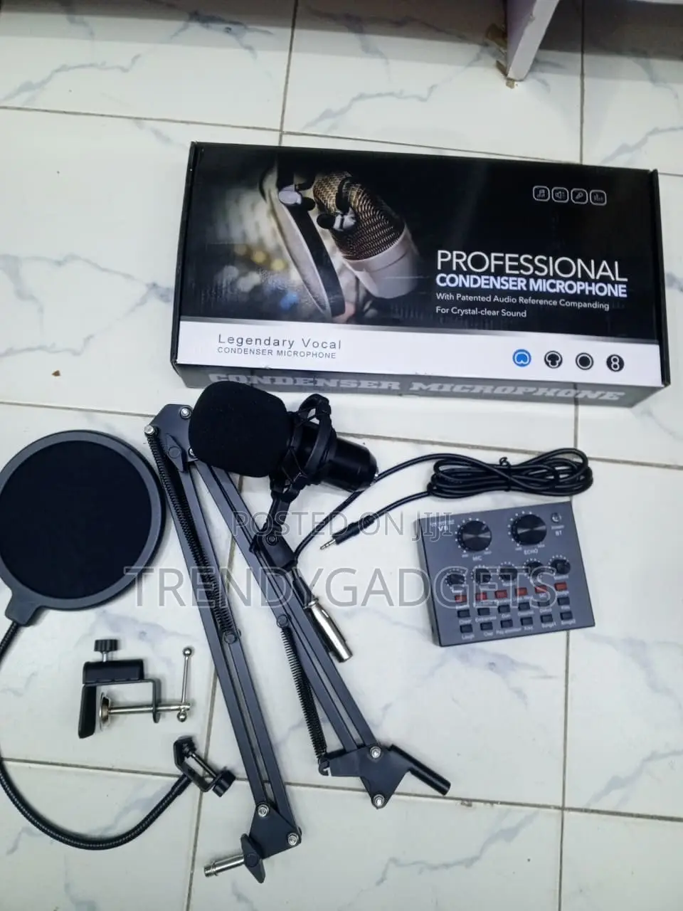 Legendary Vocal Microphone Kit With Shock Mount Pop Filter V8