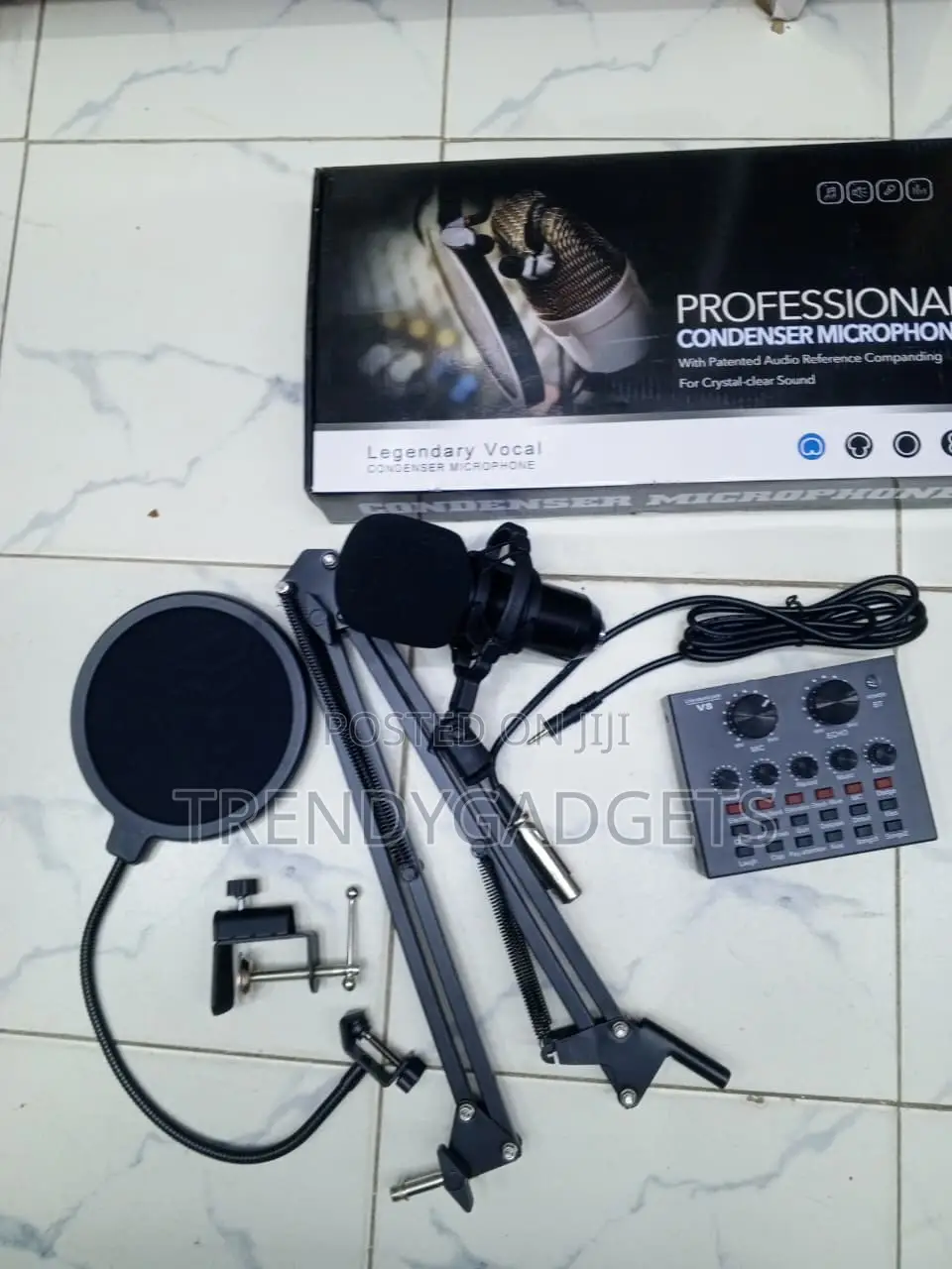 Legendary Vocal Microphone Kit With Shock Mount Pop Filter V8