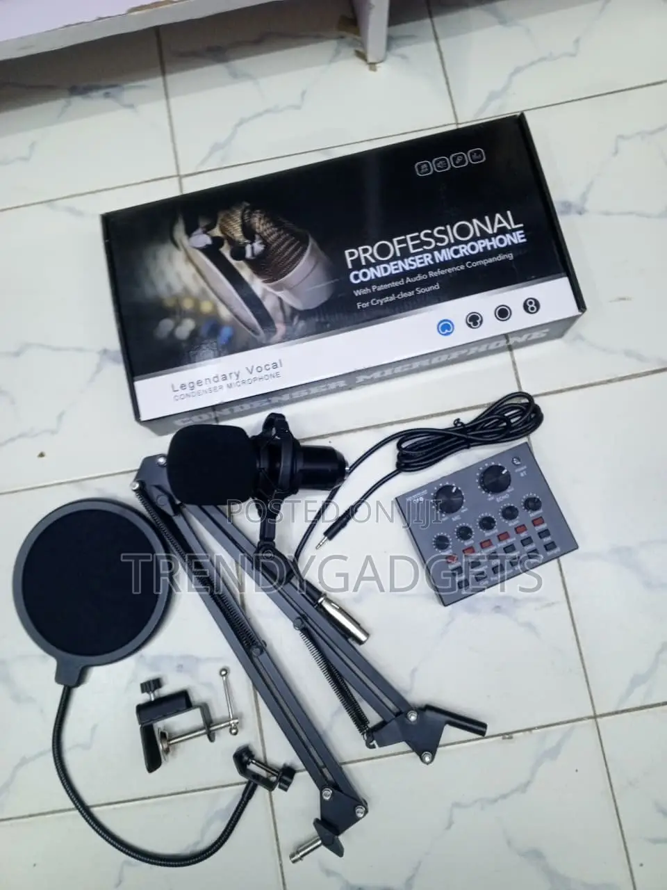 Legendary Vocal Studio Condenser Mic Kit With V8 Sound Card
