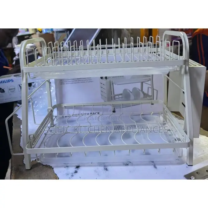 2 Tier Advanced Stainless Steel White Coated Heavy Dishrack