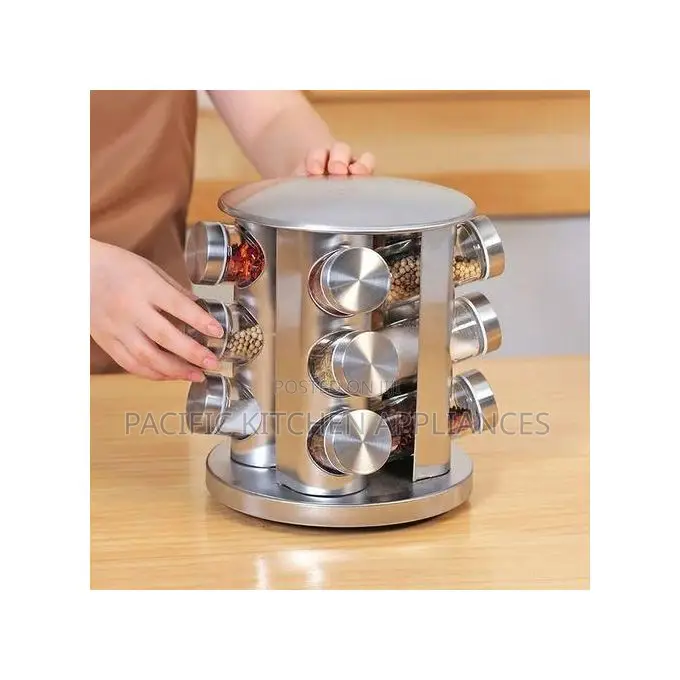 12 PCS 360 Degrees Rotating Spice Rack Carousel