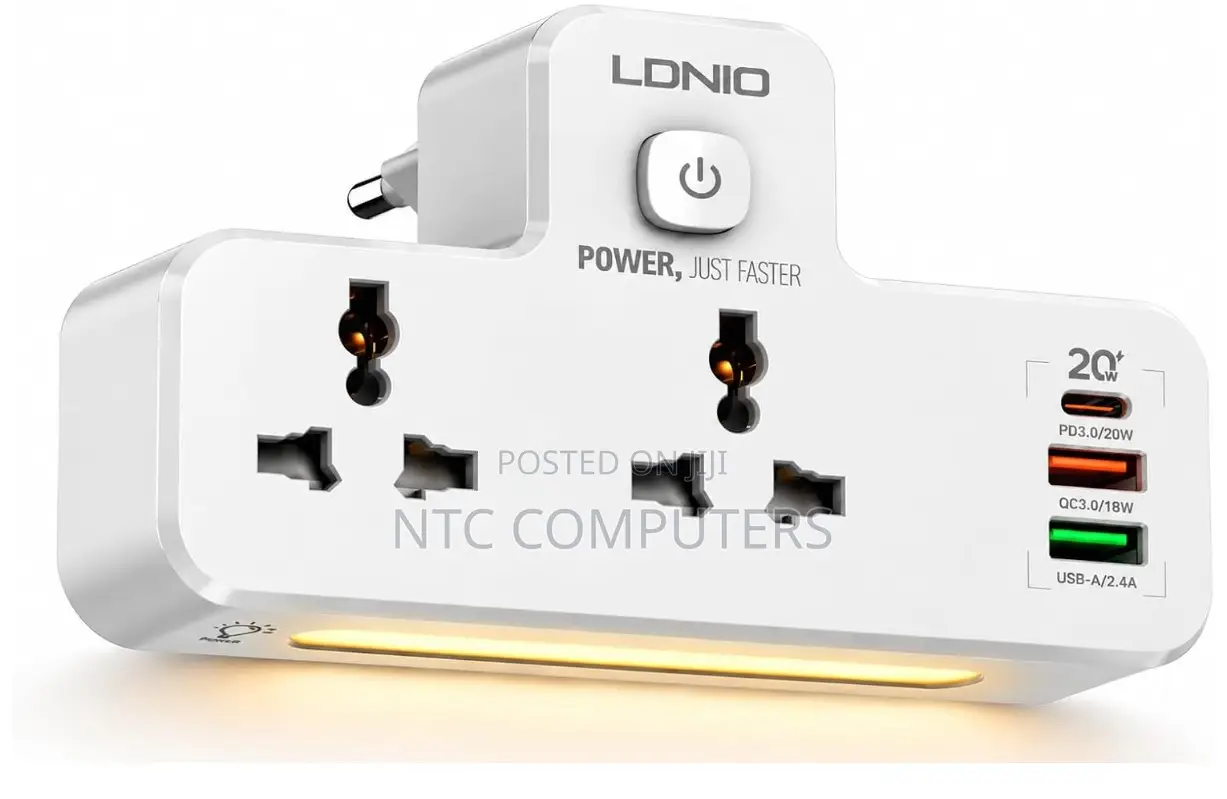 LDNIO SC2311 3-Port USB Charger Extension 2 AC Sockets 2500w.