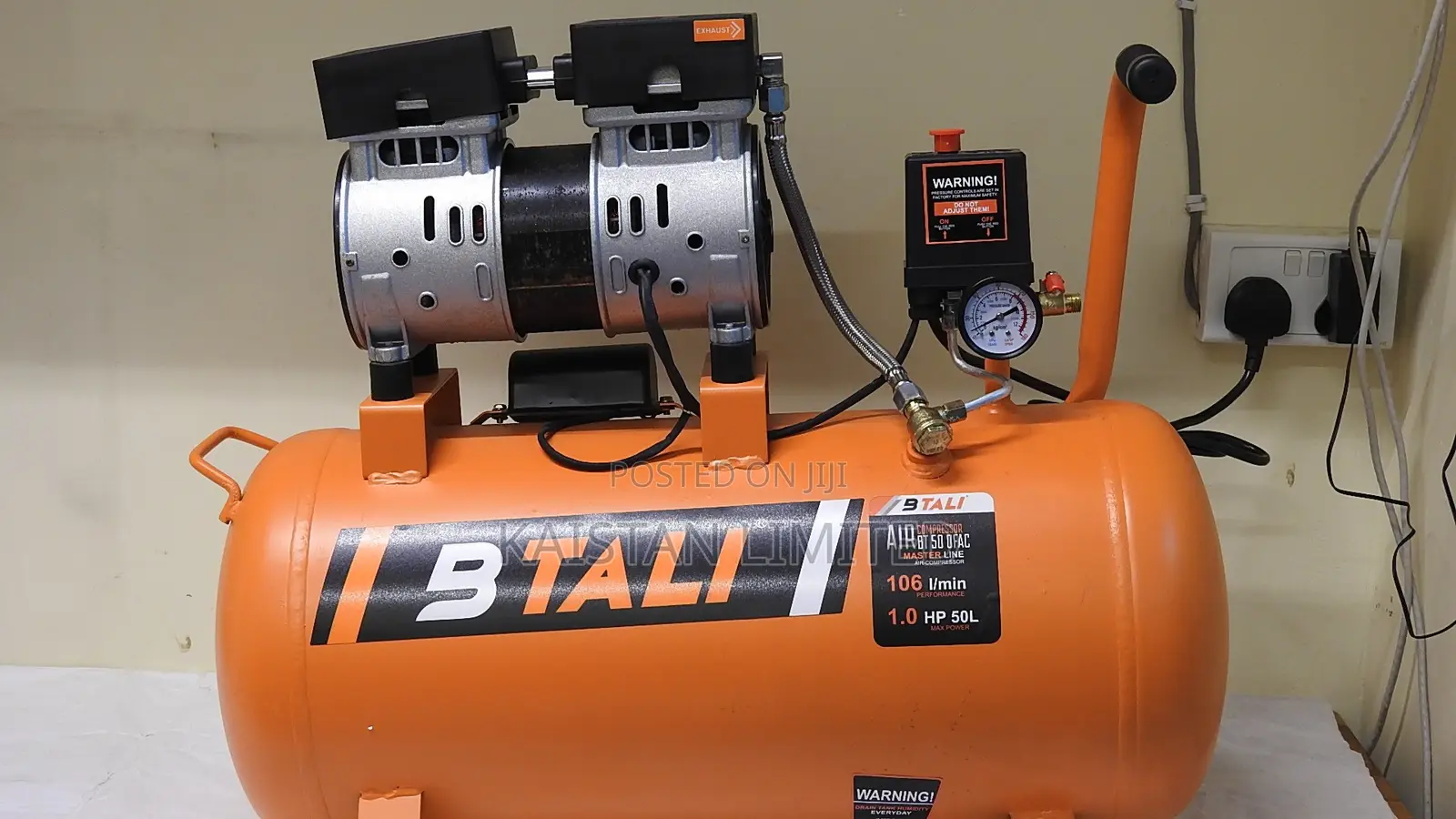 Btali 50L Silent Air Compressor Oil Less Heavy Duty