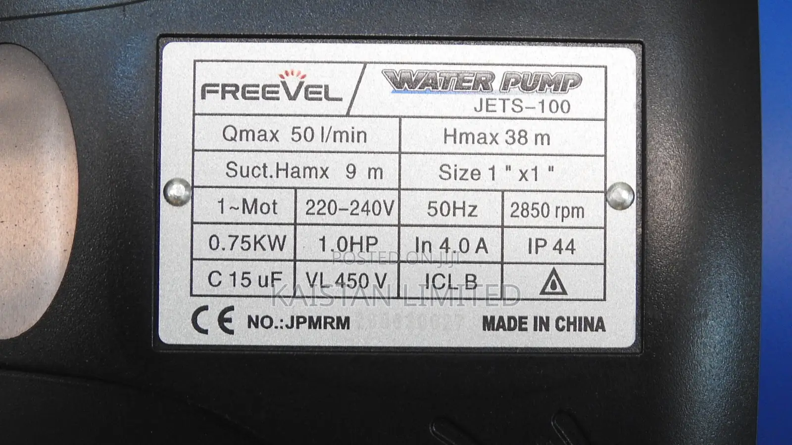 1HP Jet Water Pump – 38m Head. Peripheral Pump