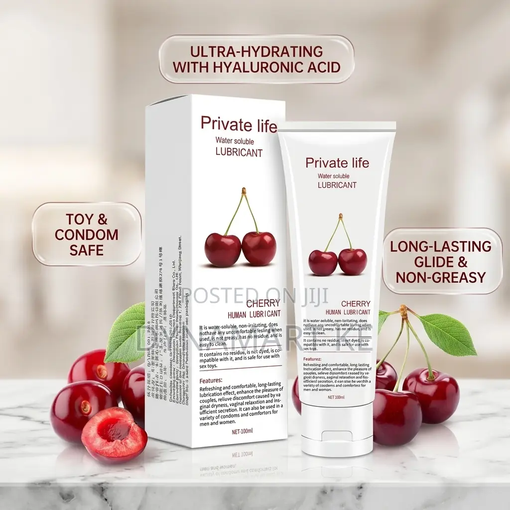 Private Life Cherry Water-Based Sex Lubricant– Hyaluronic Acid Formula