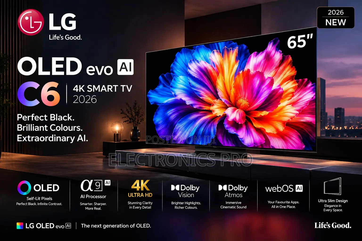 65 Inch LG Oled Evo Ai C6 4k Smart TV 2026