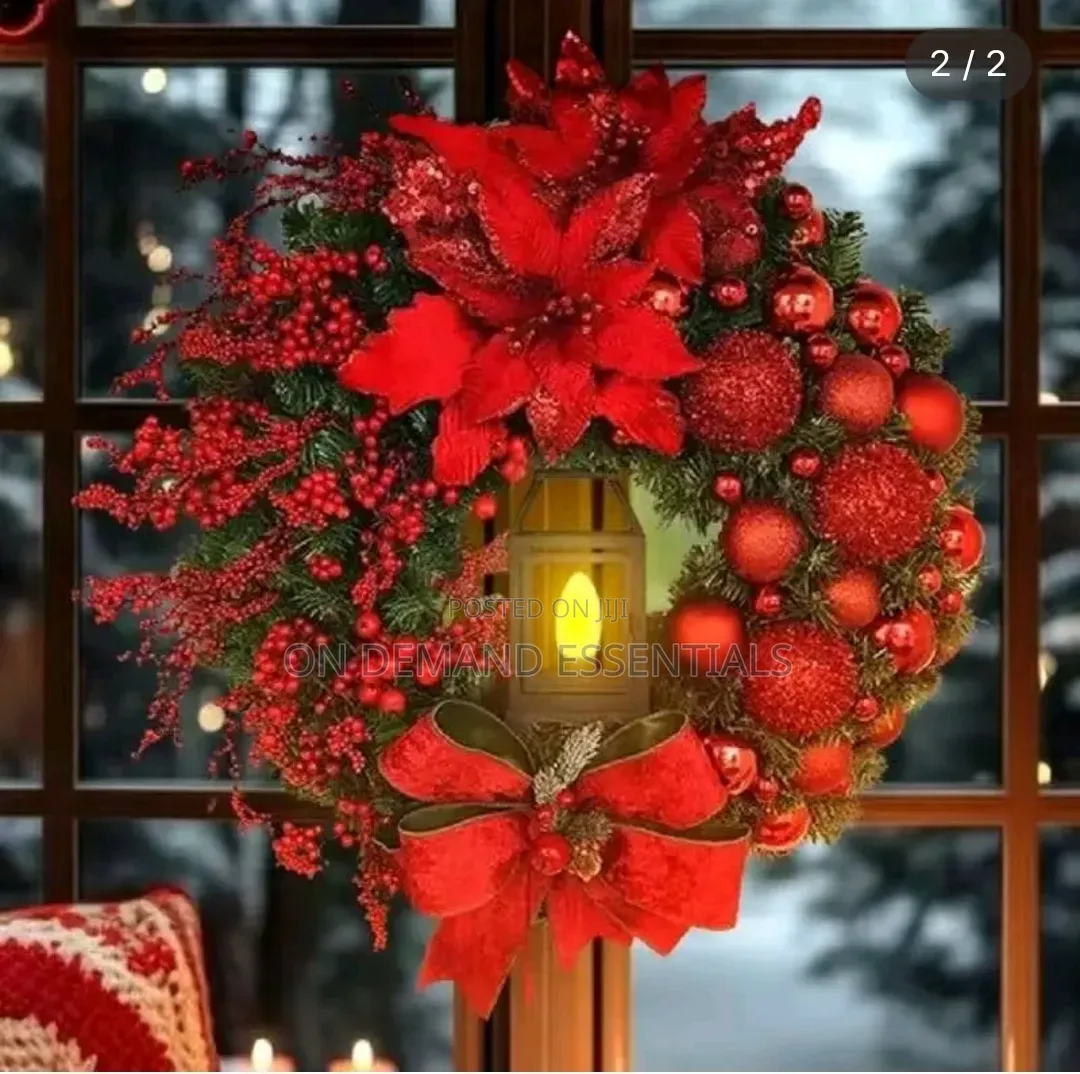 Christmas Wreath With Lamp Size 35cm