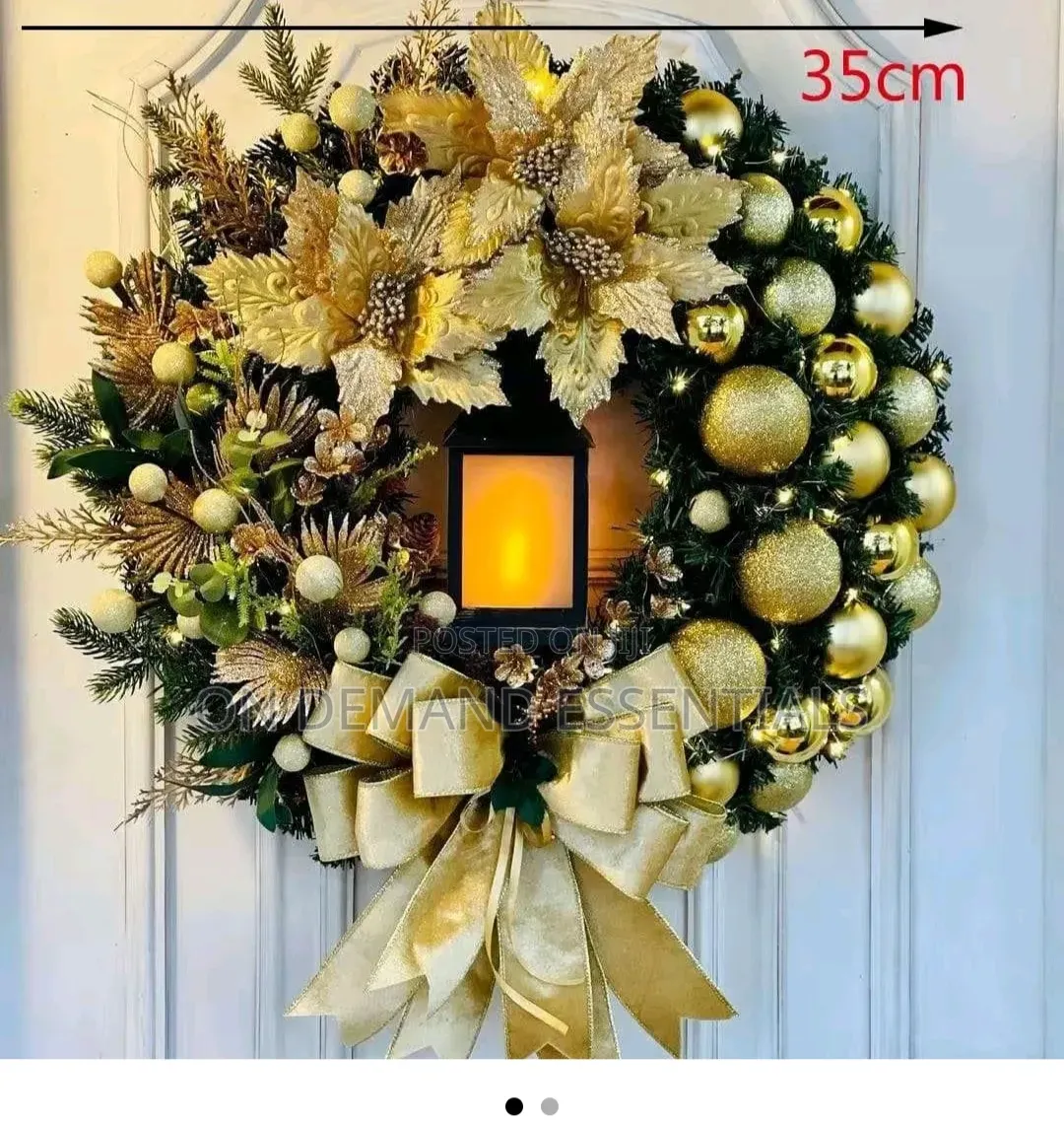Christmas Wreath With Lamp Size 35cm