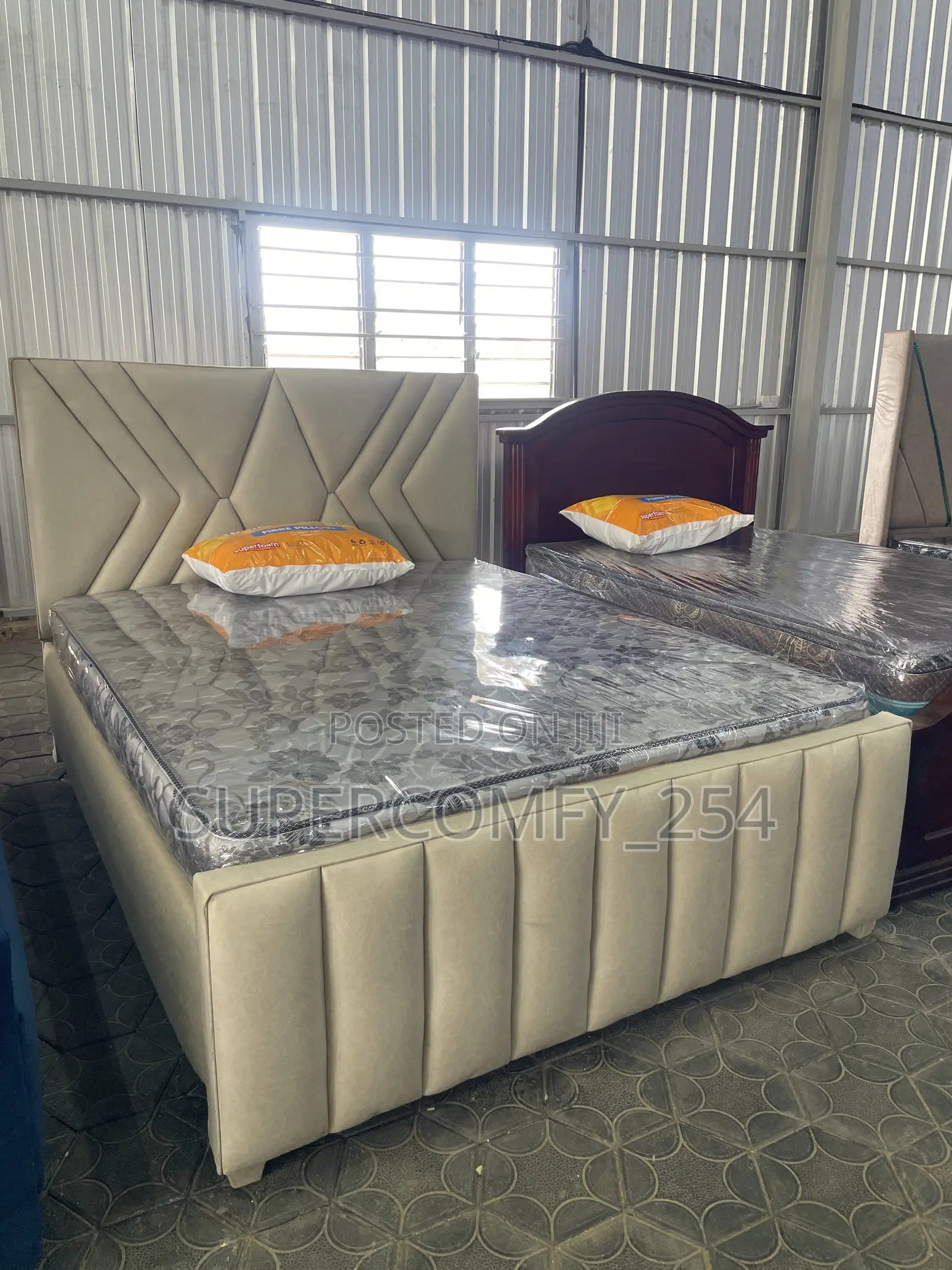 A Uniquely Patterned Queen Bed & Matress