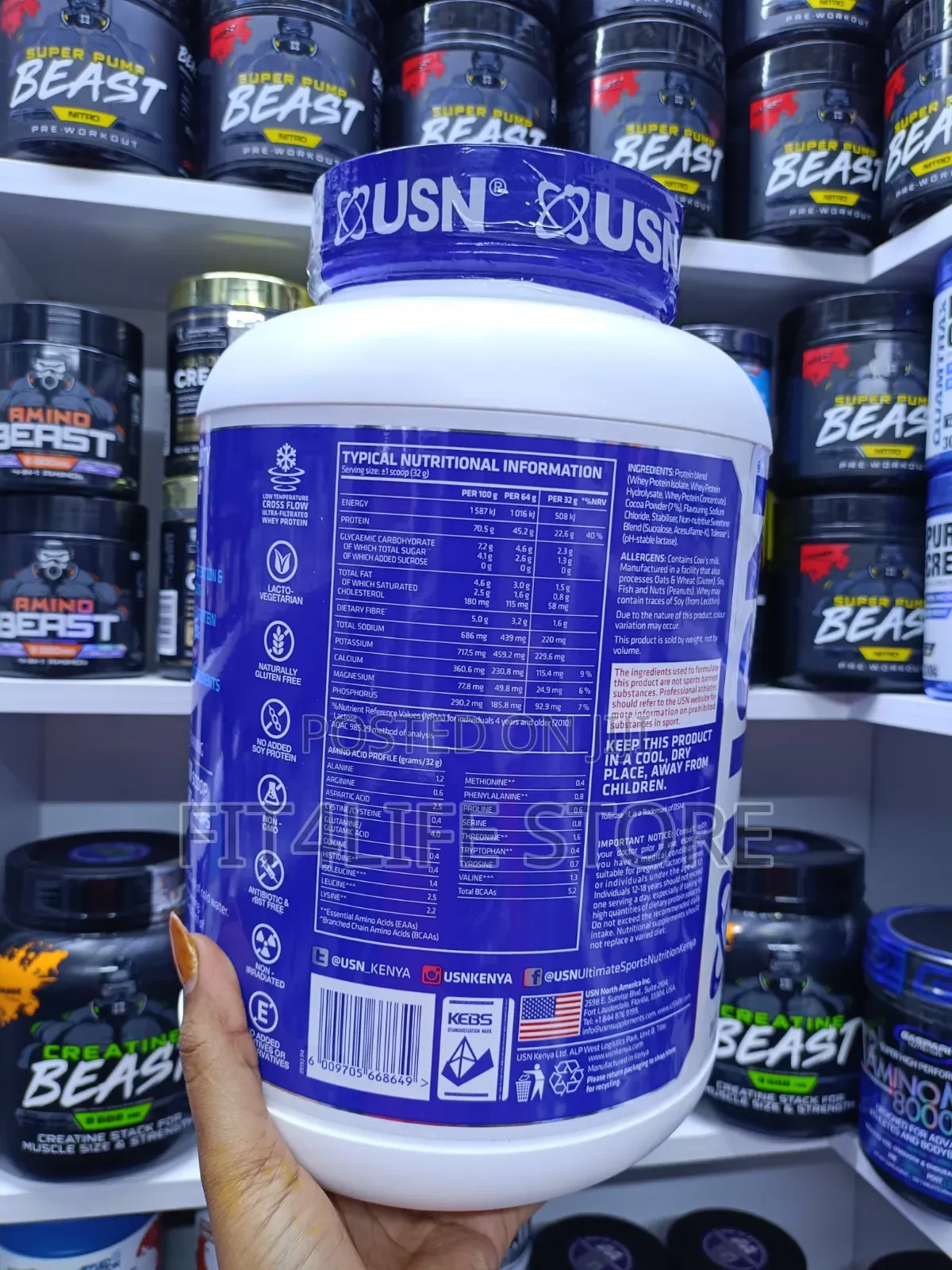 USN BlueLab 100% Whey Protein 2KG – Premium Whey