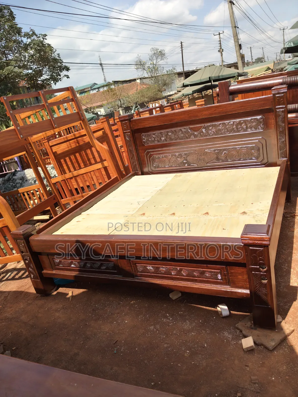 Dark Walnut King Size Bed