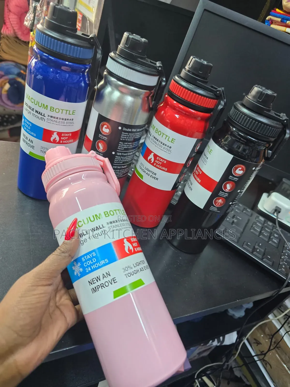 Stainless Steel Double Wall Vacuum Flask 
keeps Hot 12-15hrs