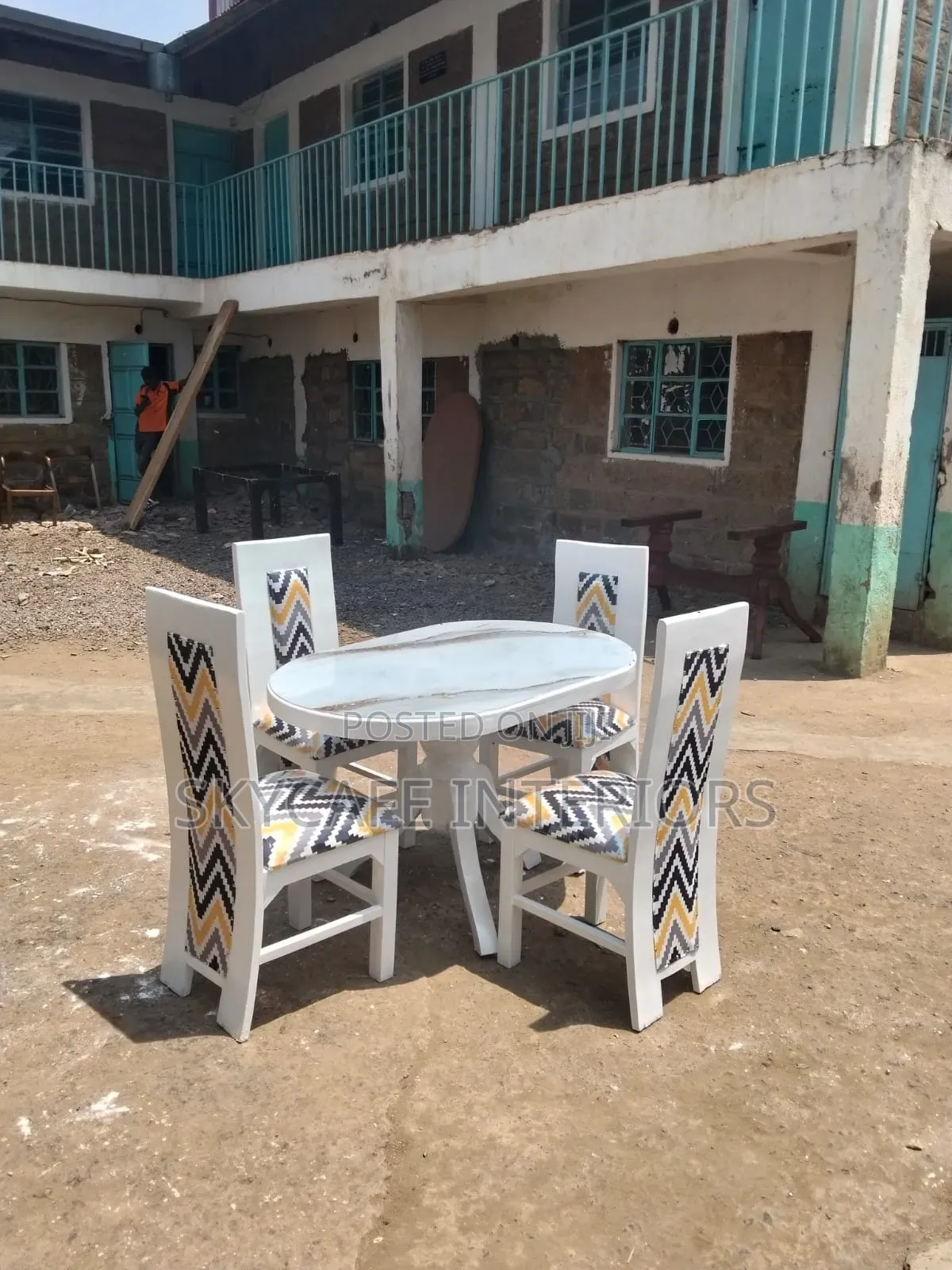 White 4seater With Marble