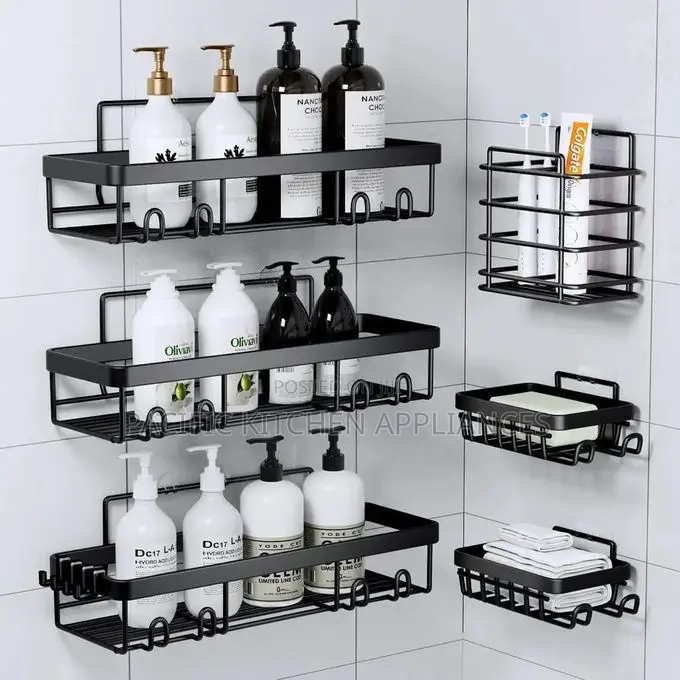6 PC Shower Caddy Set Spacious Bathroom Shower Organizer