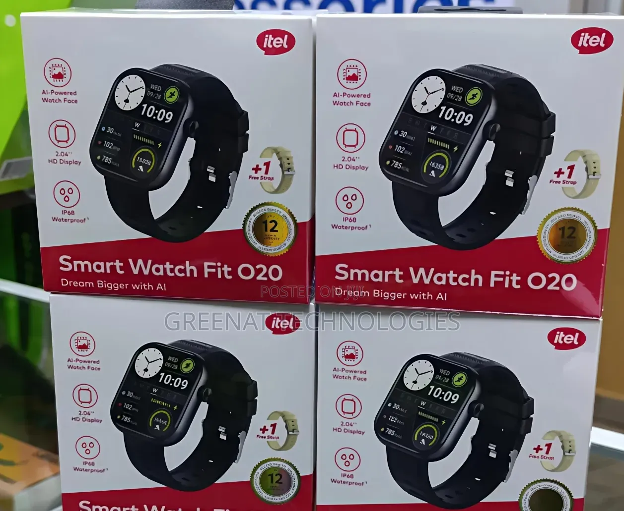 Itel Smart Watch Fit 020 ISW-020 Smart Watch With 2 Straps