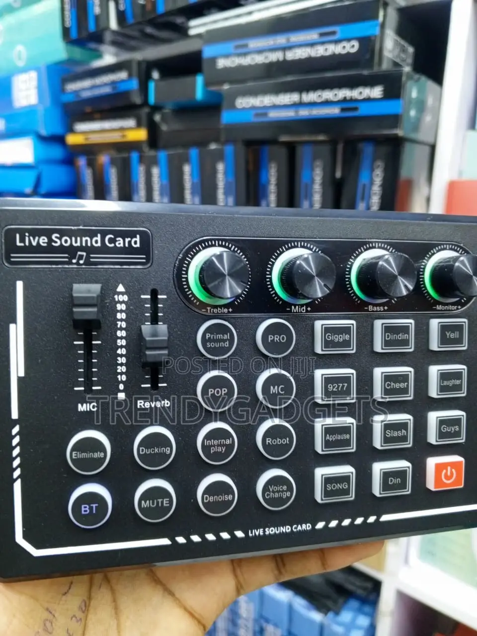 Portable Sound Card Mixer With Effects for Live Streaming