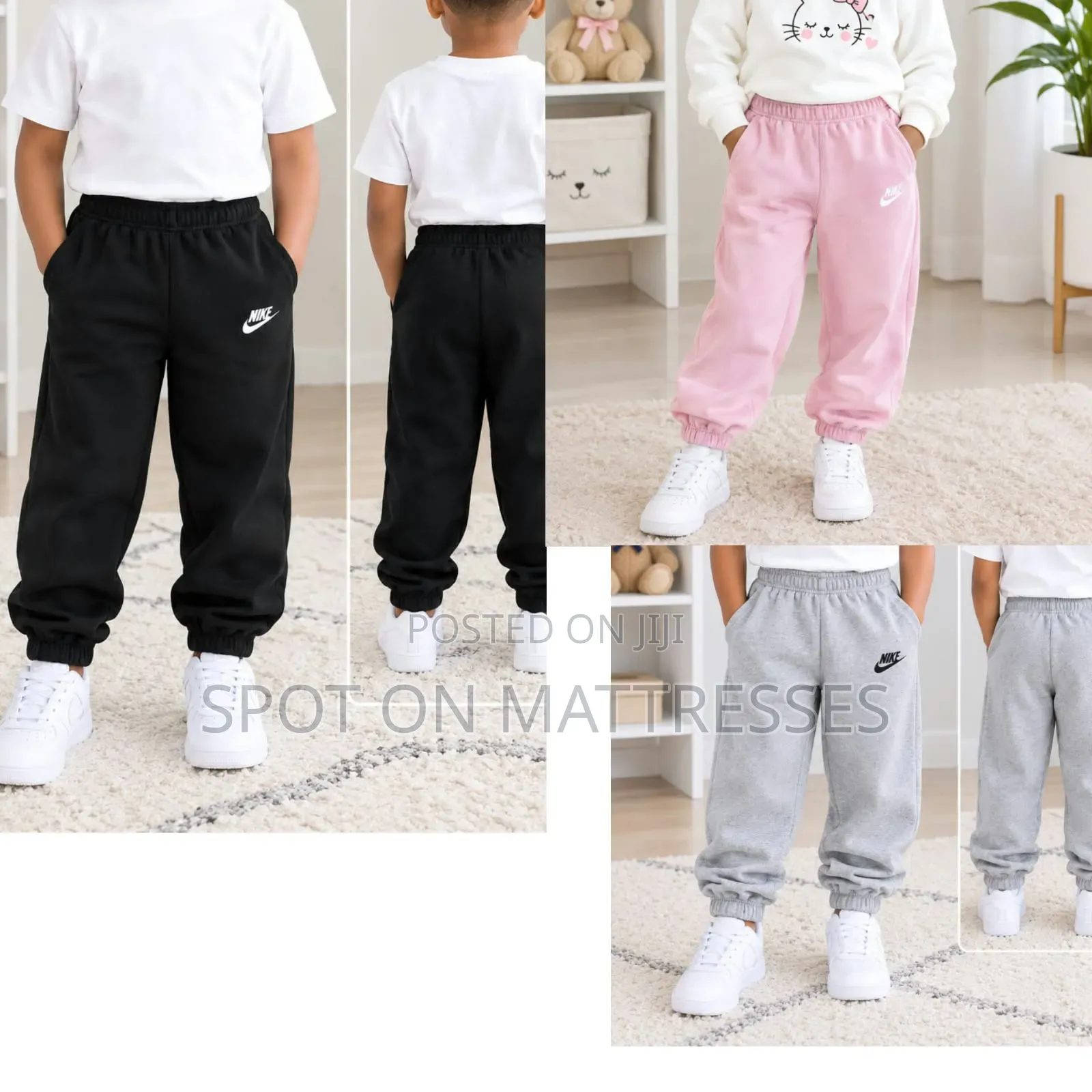 Nike Trousers for Kids. Boys and Girls. Age 1-5years. Black/Grey&Pink.
