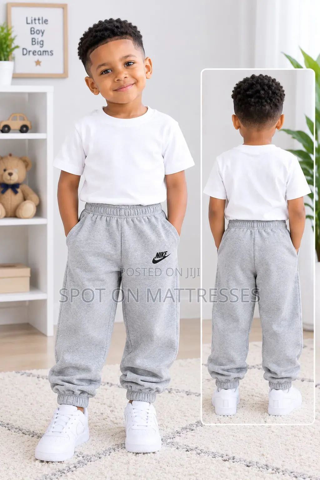Nike Trousers for Kids. Boys and Girls. Age 1-5years. Black/Grey&Pink.