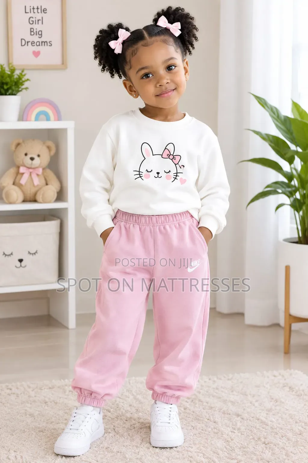 Nike Trousers for Kids. Boys and Girls. Age 1-5years. Black/Grey&Pink.
